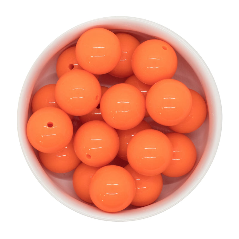 Neon Orange Solid Beads 20mm (Package of 10)