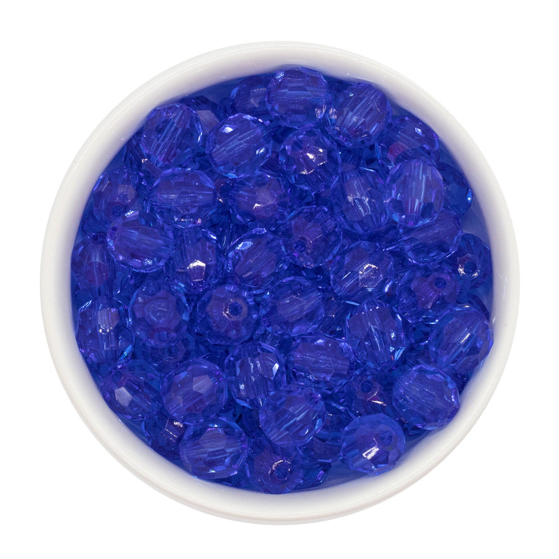 Royal Blue Translucent Facet Beads 12mm (Package of 20)