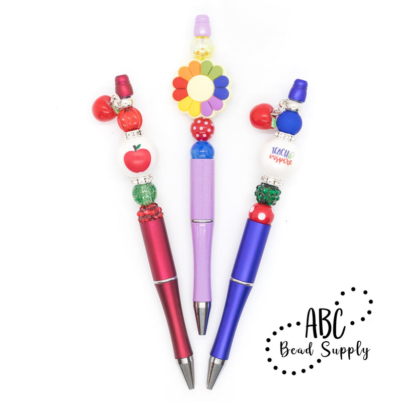 Ink Pen, White Ink Pen, Silicone Beads, Writing, Drawing, Office Supplies,  Bling 