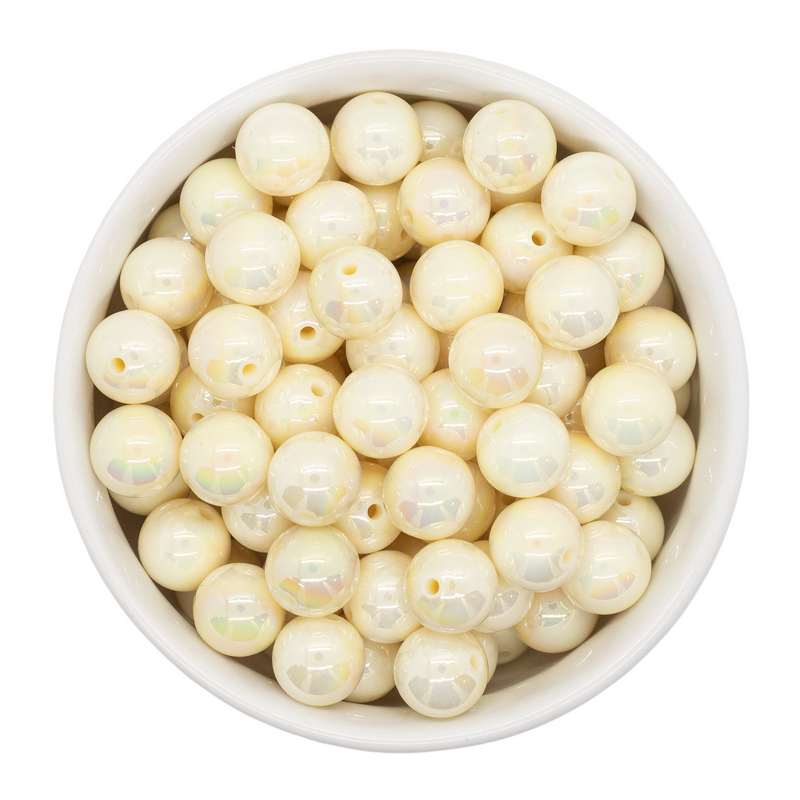 Cream Iridescent Beads 12mm (Package of 20)