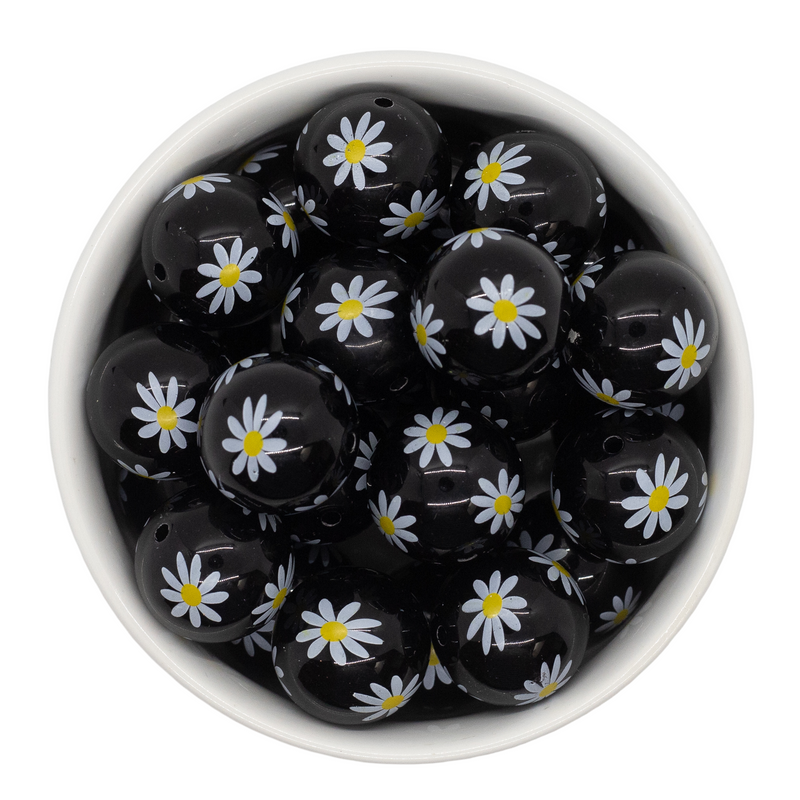 Daisy Printed Beads 20mm (Package of 10)