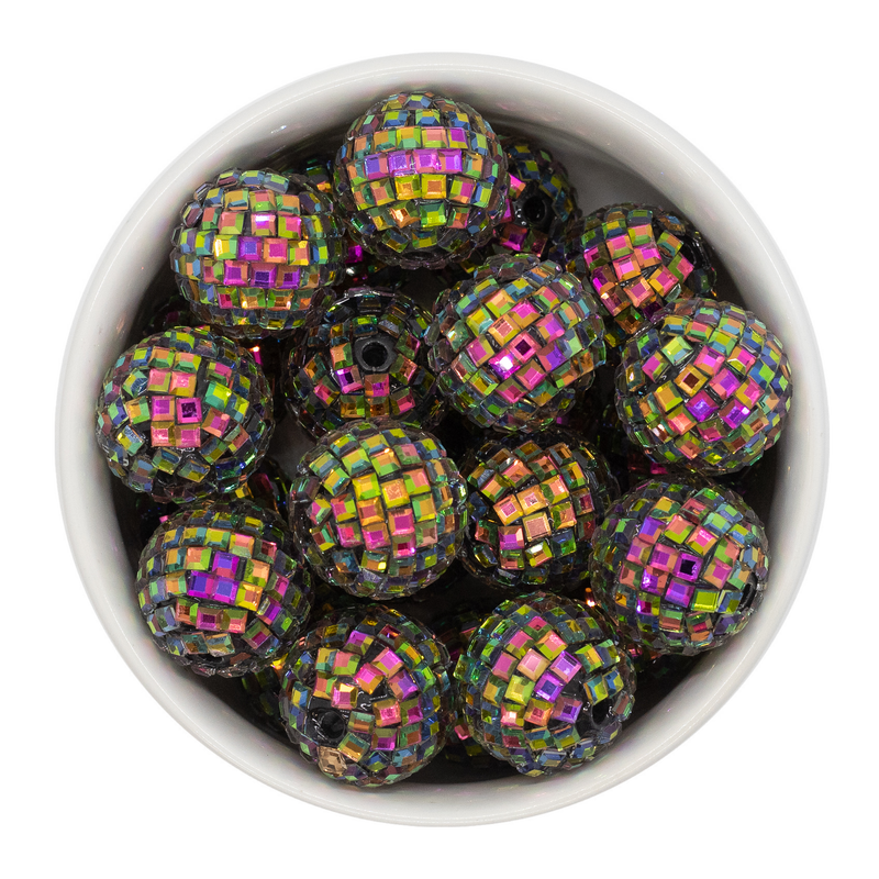 Multicolor Mosaic Rhinestone Beads 20mm (Package of 10)