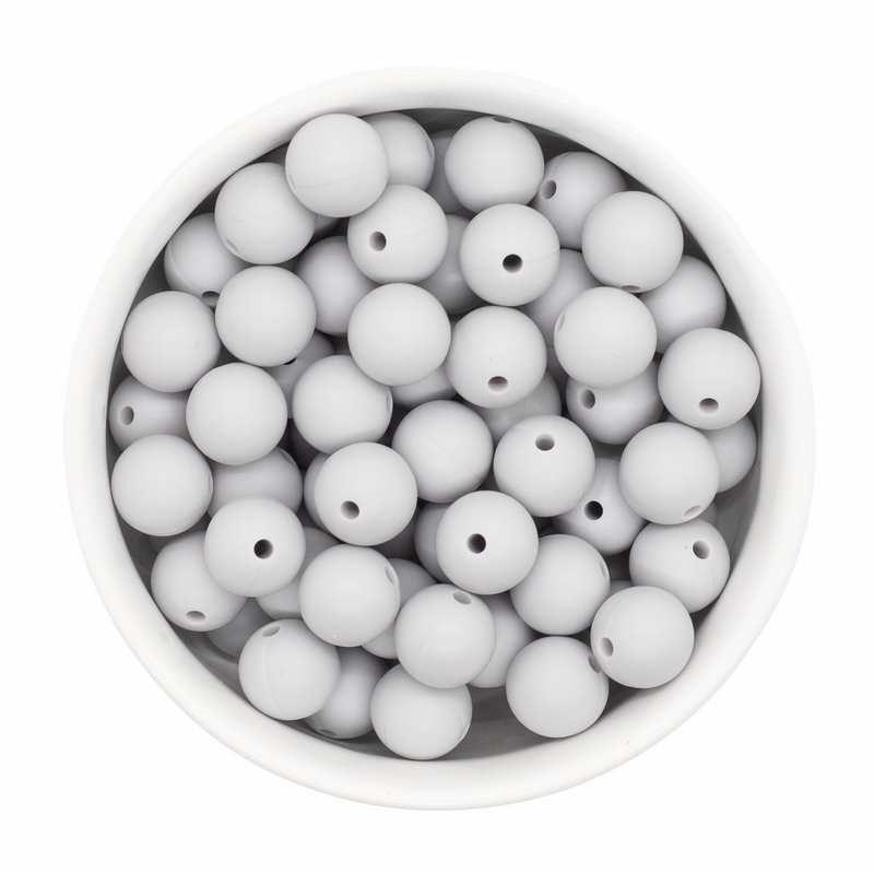 Coin Grey Silicone Beads 12mm (Package of 20)