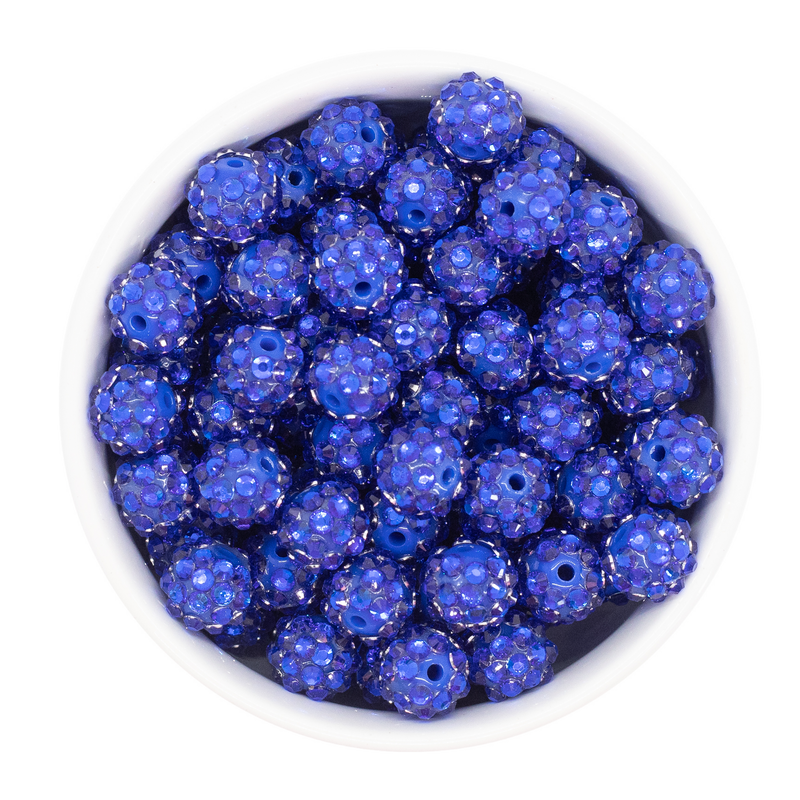 Royal Blue Rhinestone Beads 12mm