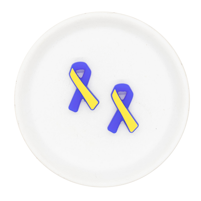 Down Syndrome Awareness Ribbon Silicone Focal Bead 30x18mm (Package of 2)