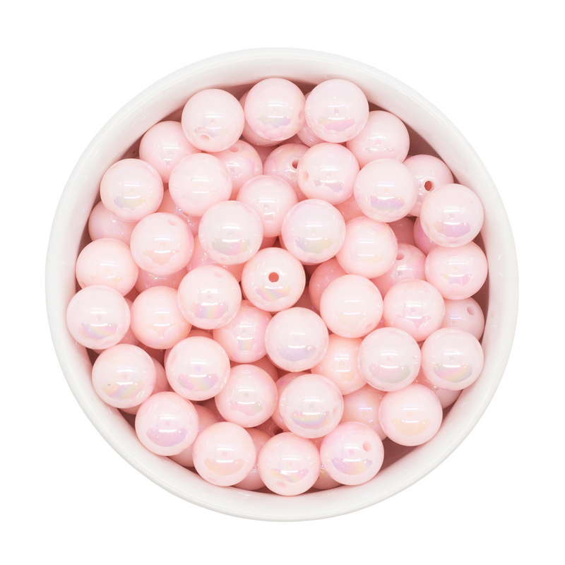 Powder Pink Iridescent Beads 12mm (Package of 20)